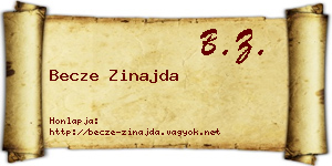 Becze Zinajda névjegykártya